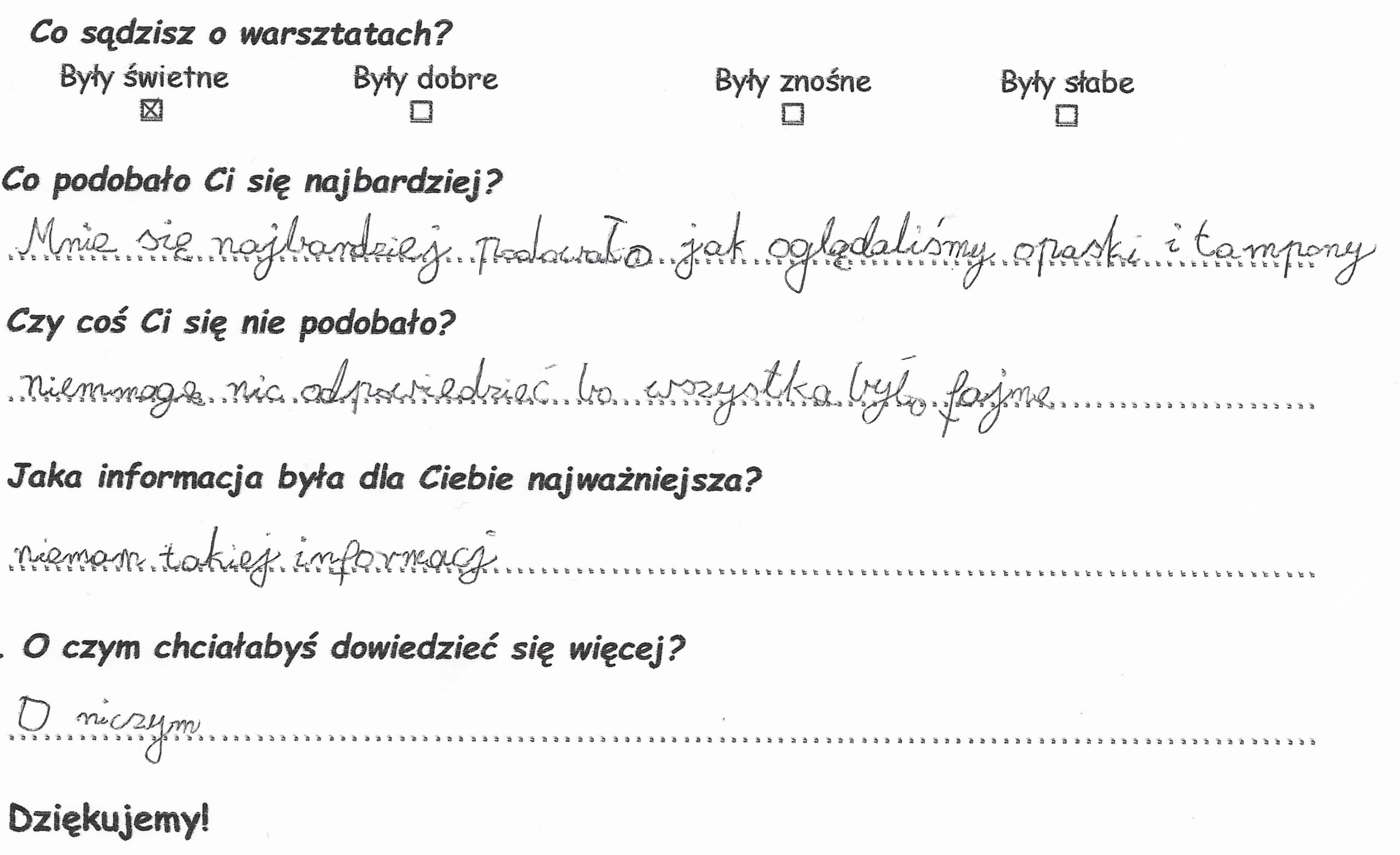 Opinie o warsztatach dla dzieci w wieku 10-12 lat